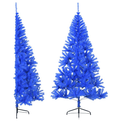 Albero di Natale Artificiale a Metà con Supporto Blu 180 cm PVC - homemem39