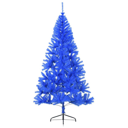 Albero di Natale Artificiale a Metà con Supporto Blu 180 cm PVC - homemem39