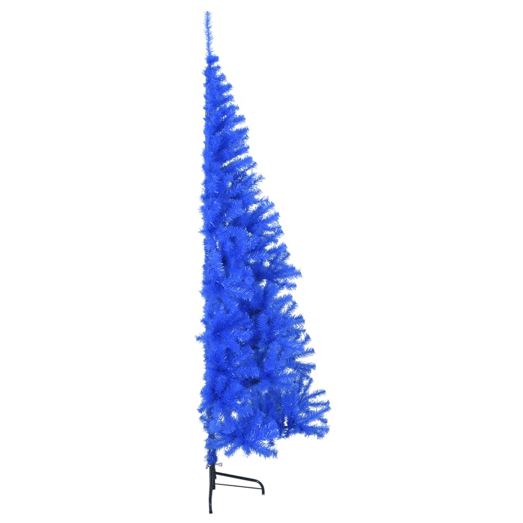 Albero di Natale Artificiale a Metà con Supporto Blu 180 cm PVC - homemem39