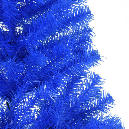 Albero di Natale Artificiale a Metà con Supporto Blu 180 cm PVC