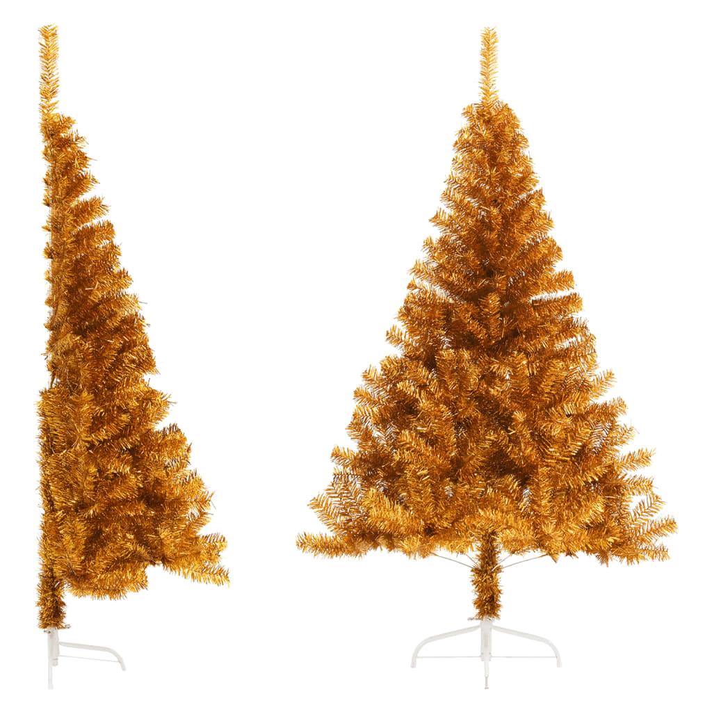 Albero di Natale Artificiale a Metà con Supporto Oro 120 cm PET - homemem39