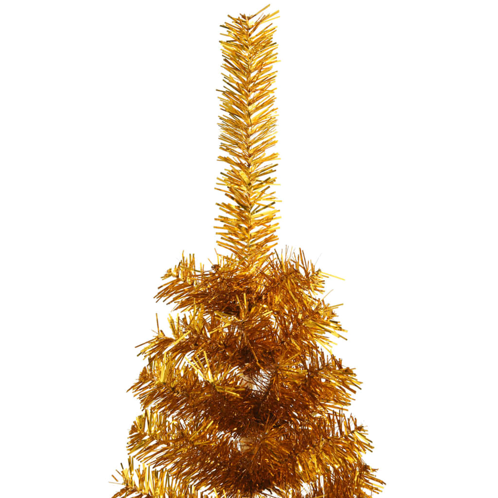 Albero di Natale Artificiale a Metà con Supporto Oro 120 cm PET - homemem39