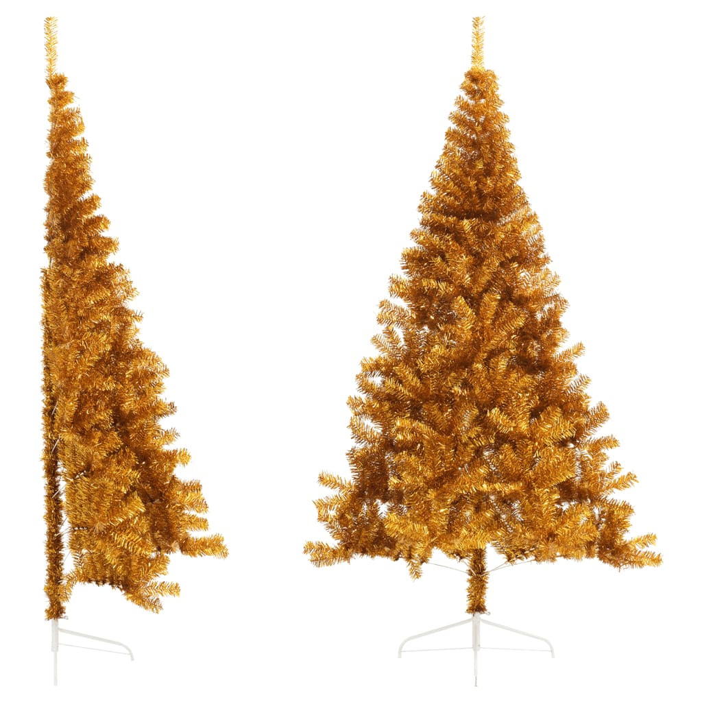 Albero di Natale Artificiale a Metà con Supporto Oro 210 cm PET - homemem39