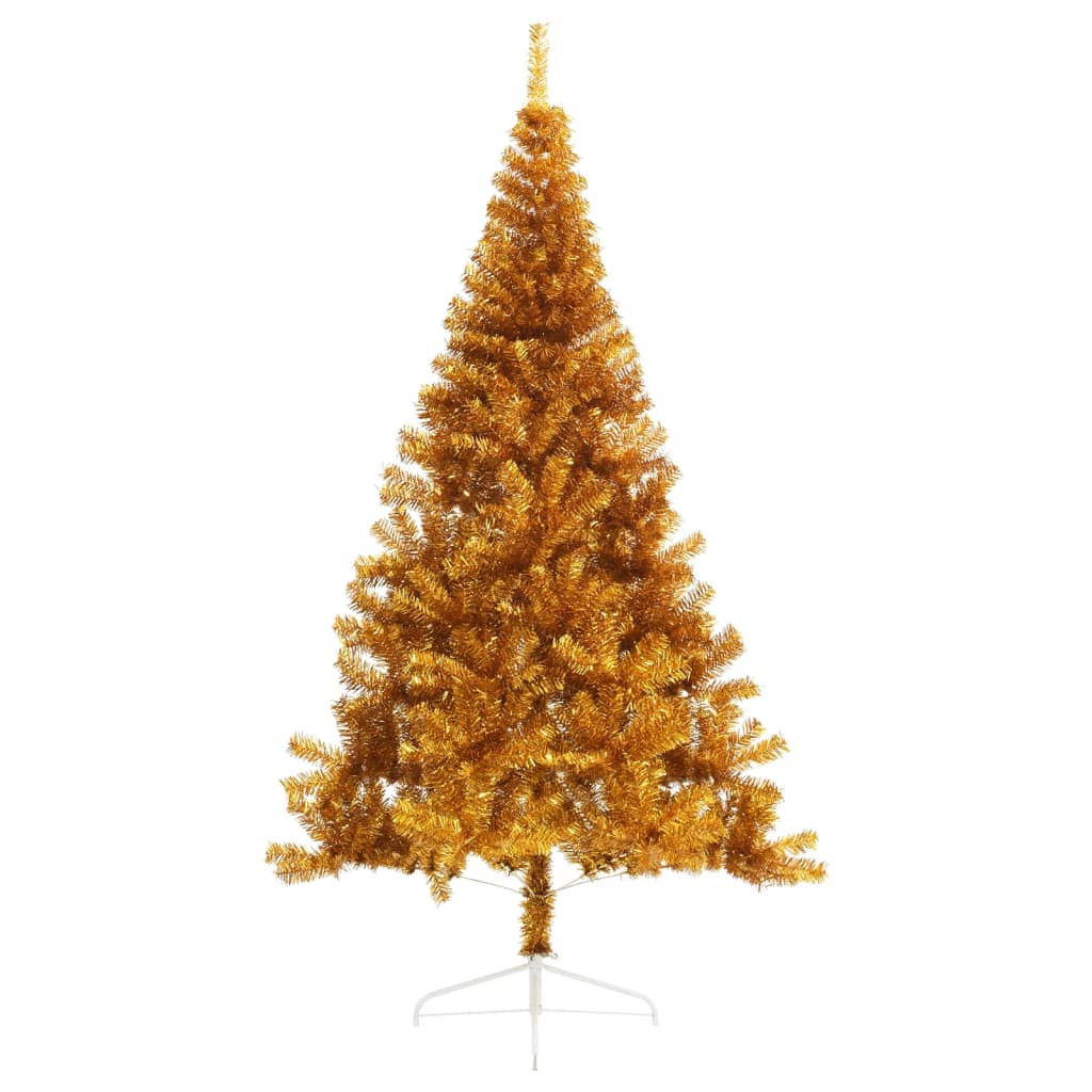 Albero di Natale Artificiale a Metà con Supporto Oro 210 cm PET - homemem39