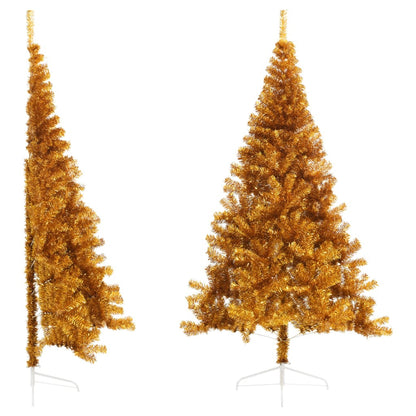 Albero di Natale Artificiale a Metà con Supporto Oro 240 cm PET - homemem39