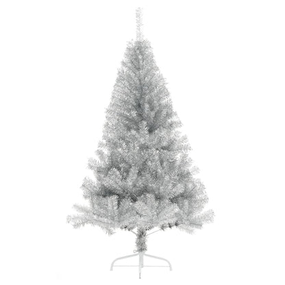 Albero di Natale a Metà con Supporto Argento 180 cm PET