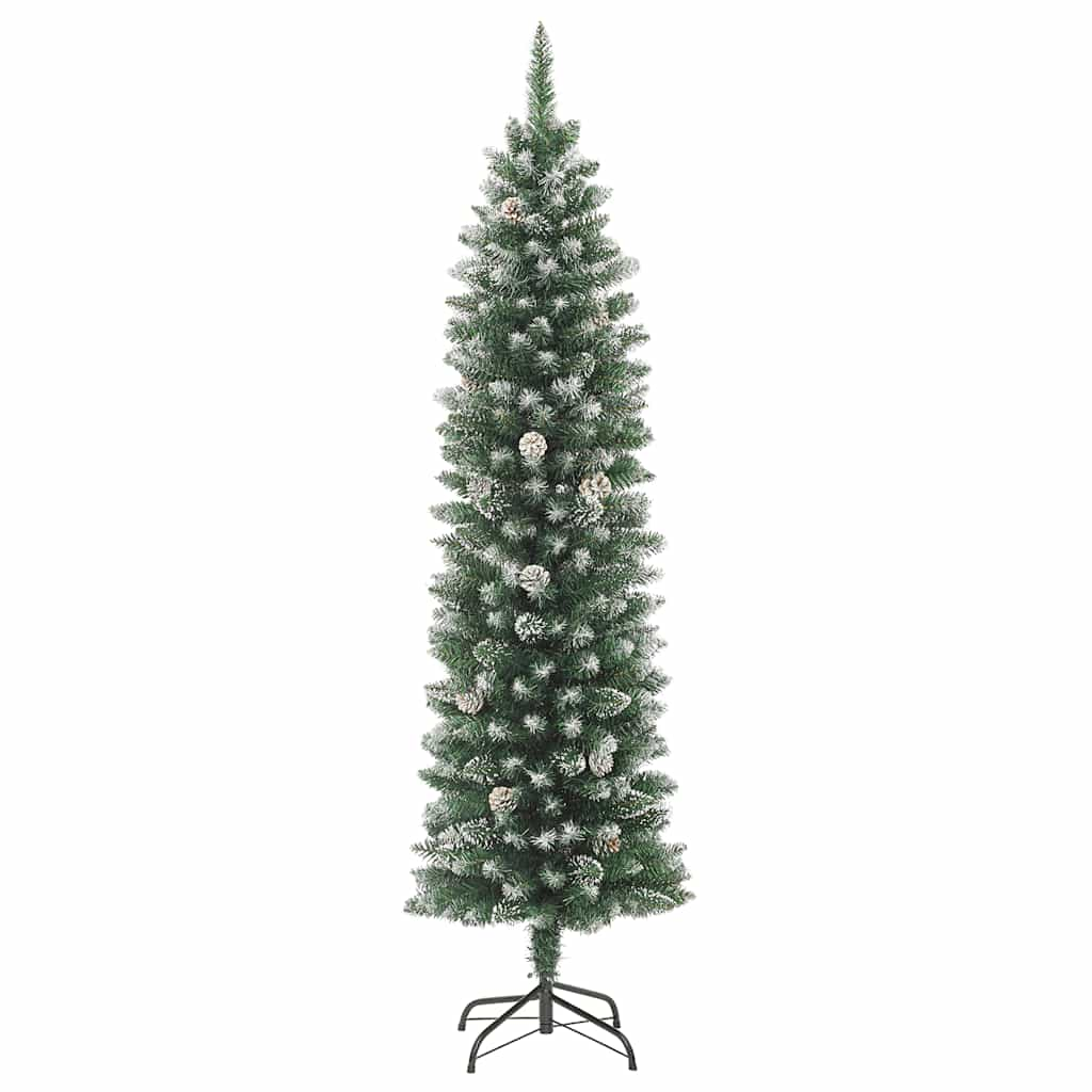 Albero di Natale Artificiale Sottile con Base 180 cm PVC