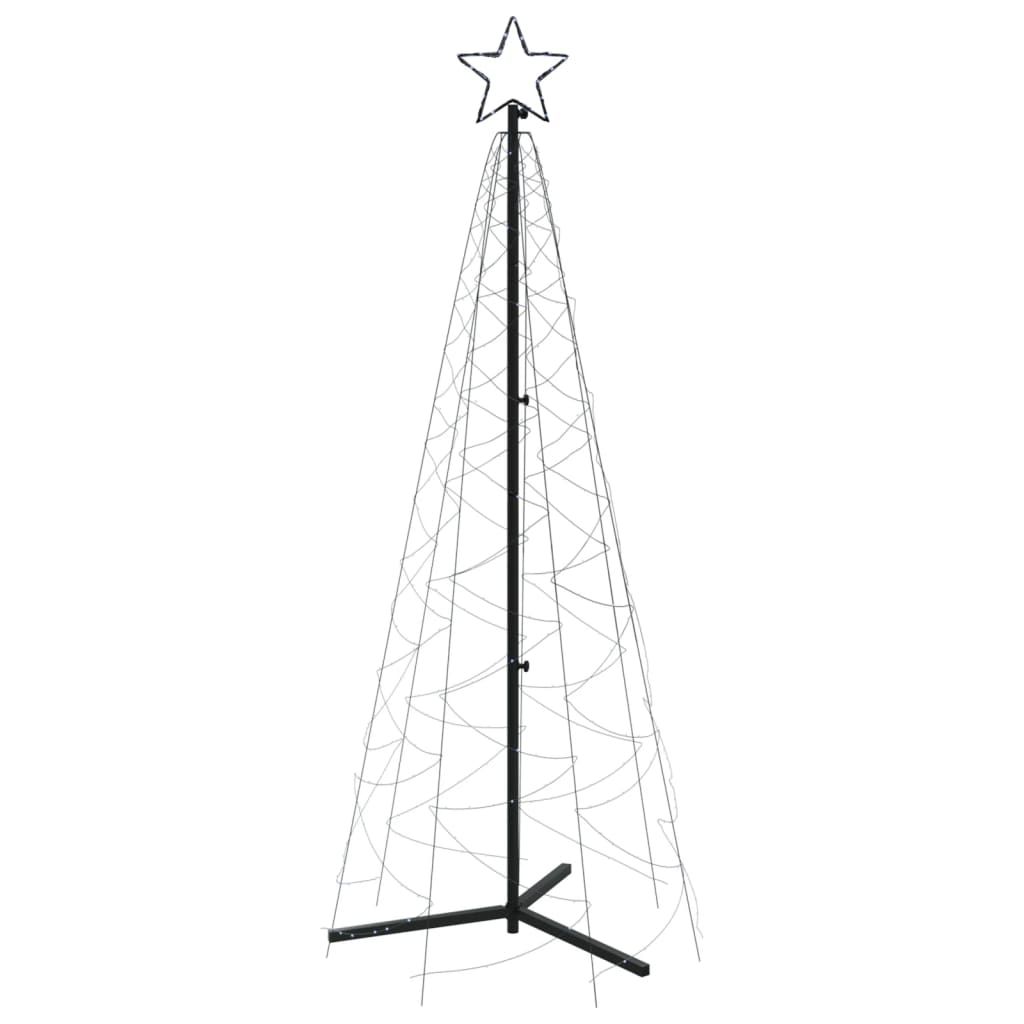 Albero di Natale a Cono Bianco Freddo 200 LED 70x180 cm - homemem39