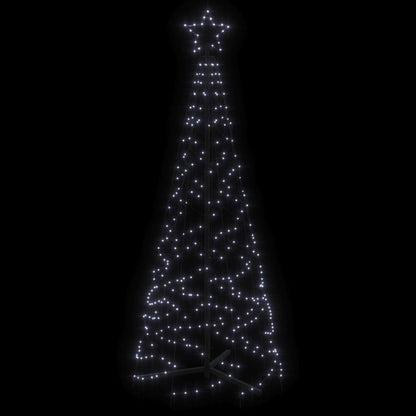 Albero di Natale a Cono Bianco Freddo 200 LED 70x180 cm - homemem39