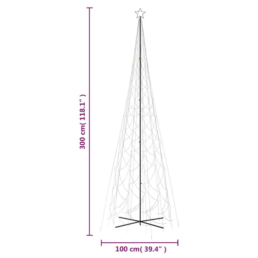 Albero di Natale a Cono Colorato 3000 LED 230x800 cm