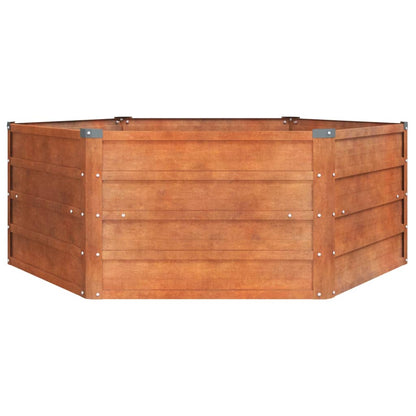 Letto Rialzato da Giardino Ruggine 129x129x45 cm Acciaio Corten - homemem39