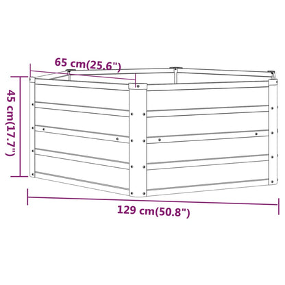 Letto Rialzato da Giardino Ruggine 129x129x45 cm Acciaio Corten - homemem39