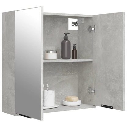 Armadietto a Specchio da Bagno Grigio Cemento 64x20x67 cm - homemem39