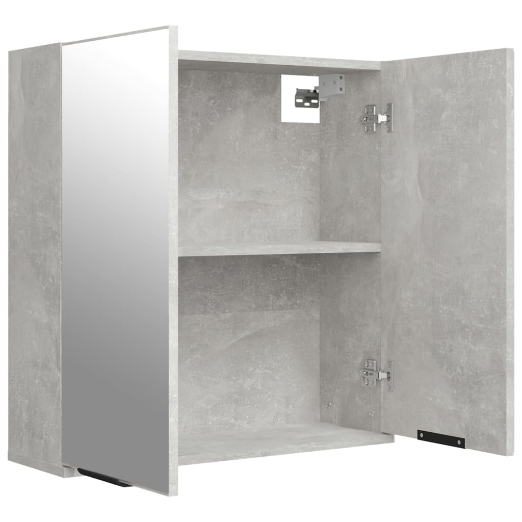 Armadietto a Specchio da Bagno Grigio Cemento 64x20x67 cm - homemem39