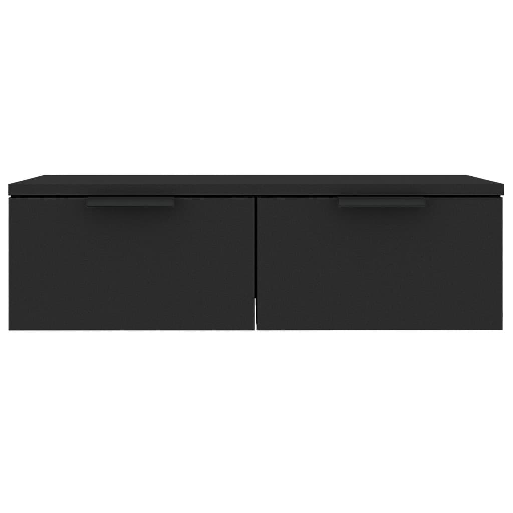 Mobile a Parete Nero 68x30x20 cm in Legno Multistrato - homemem39