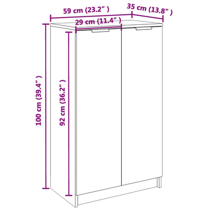 Scarpiera Nera 59x35x100 cm in Legno Multistrato - homemem39