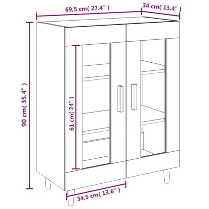 Credenza Bianca 69,5x34x90 cm in Legno Multistrato - homemem39