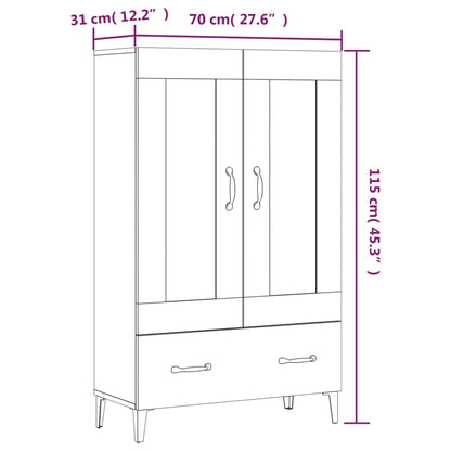 Credenza Rovere Sonoma 70x31x115 cm in Legno Multistrato