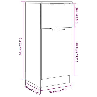 Credenze 2 pz Grigio Sonoma 30x30x70 cm in Legno Multistrato