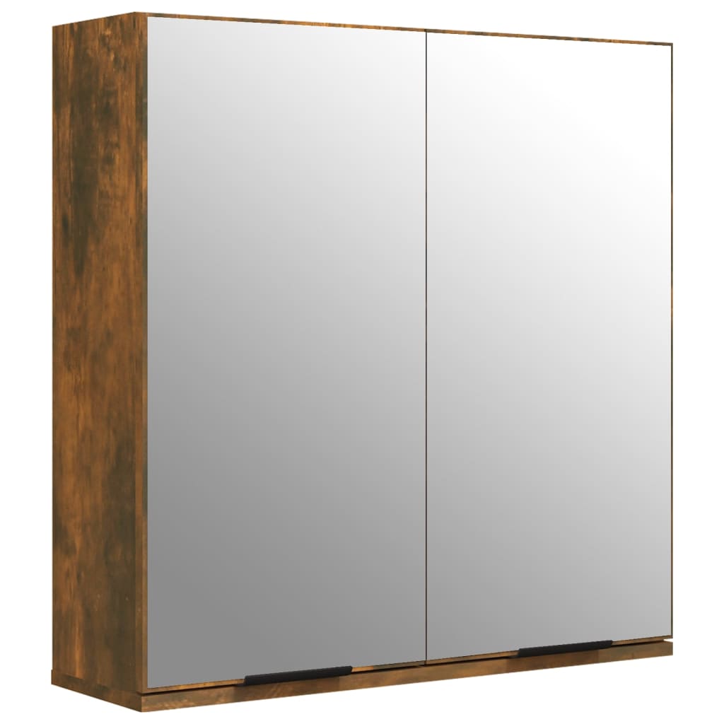 Armadietto a Specchio da Bagno Rovere Fumo 64x20x67 cm - homemem39