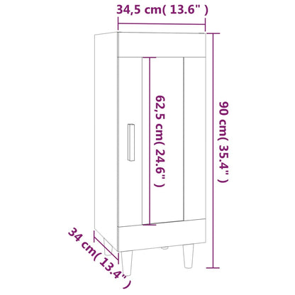 Credenza Rovere Marrone 34,5x34x90 cm in Legno Multistrato - homemem39