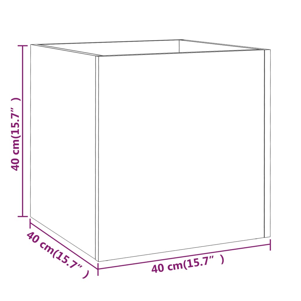 Fioriera Rovere Fumo 40x40x40 cm in Legno Multistrato - homemem39