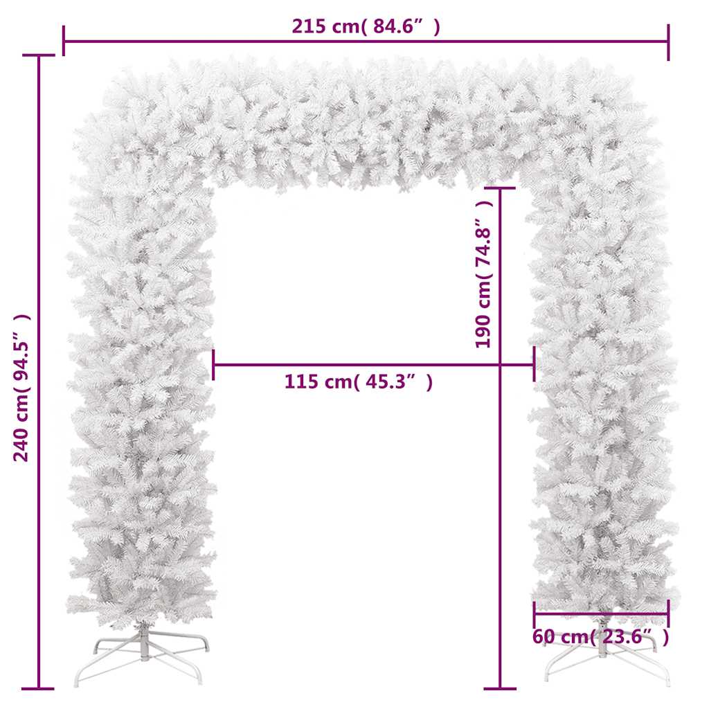 Albero di Natale ad Arco Bianco 240 cm