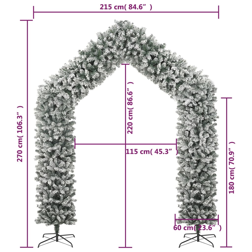 Albero di Natale ad Arco Innevato 270 cm