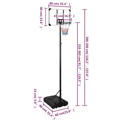 Supporto per Pallacanestro Trasparente 280-350 cm Policarbonato - homemem39