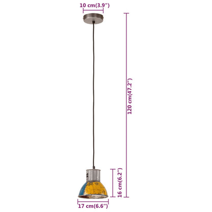 Lampada Sospesa Industriale 25 W Multicolore Rotonda 17 cm E27