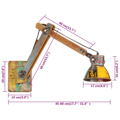 Lampada da Parete in Stile Industriale Rotonda Multicolore E27