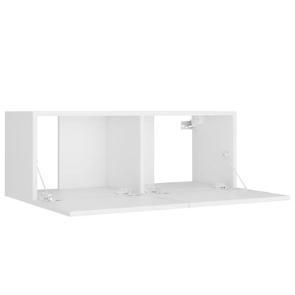 Set di Mobili Porta TV 4 pz Bianco in Legno Multistrato