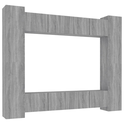 Set Mobili Porta TV 8pz Grigio Sonoma in Legno Multistrato - homemem39