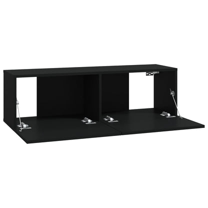 Set Mobili Porta TV 6 pz Nero in Legno Multistrato