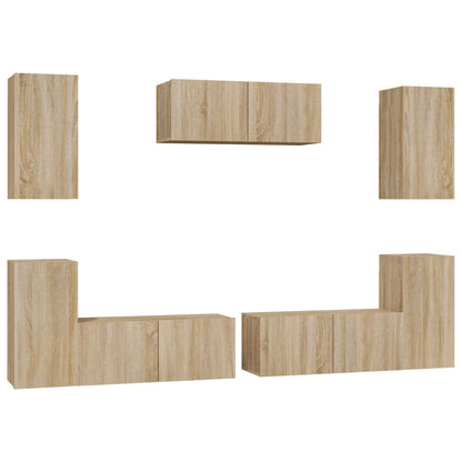 Set di Mobili Porta TV 7 pz Rovere Sonoma in Legno Multistrato - homemem39