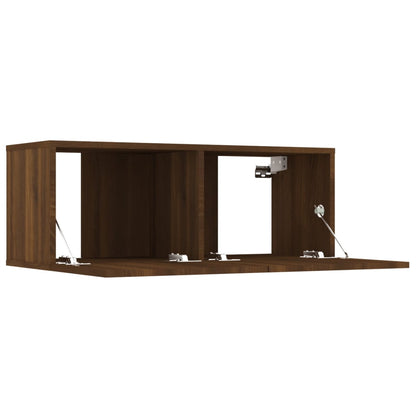 Set Mobili Porta TV 7 pz Rovere Marrone in Legno Multistrato