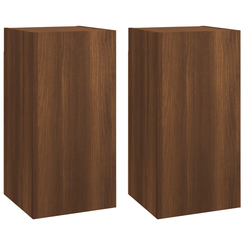 Set Mobili Porta TV 4 pz Rovere Marrone in Legno Multistrato - homemem39