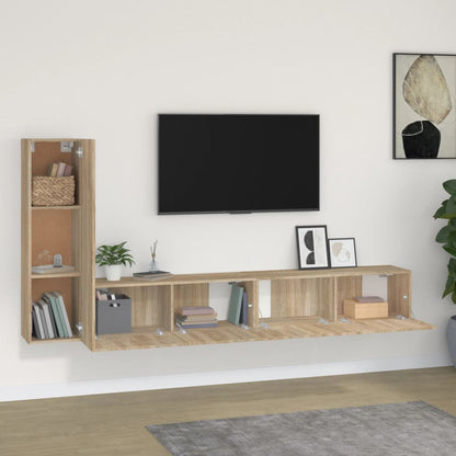 Set di Mobili Porta TV 3 pz Rovere Sonoma in Legno Multistrato - homemem39