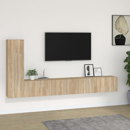 Set di Mobili Porta TV 3 pz Rovere Sonoma in Legno Multistrato - homemem39