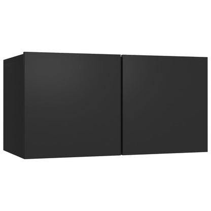 Set Mobili Porta TV 4 pz Nero in Legno Multistrato - homemem39