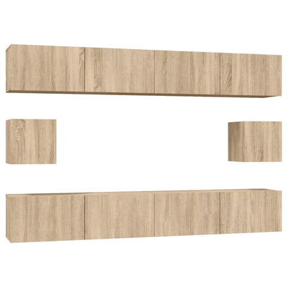 Set di Mobili Porta TV 6 pz Rovere Sonoma in Legno Multistrato - homemem39