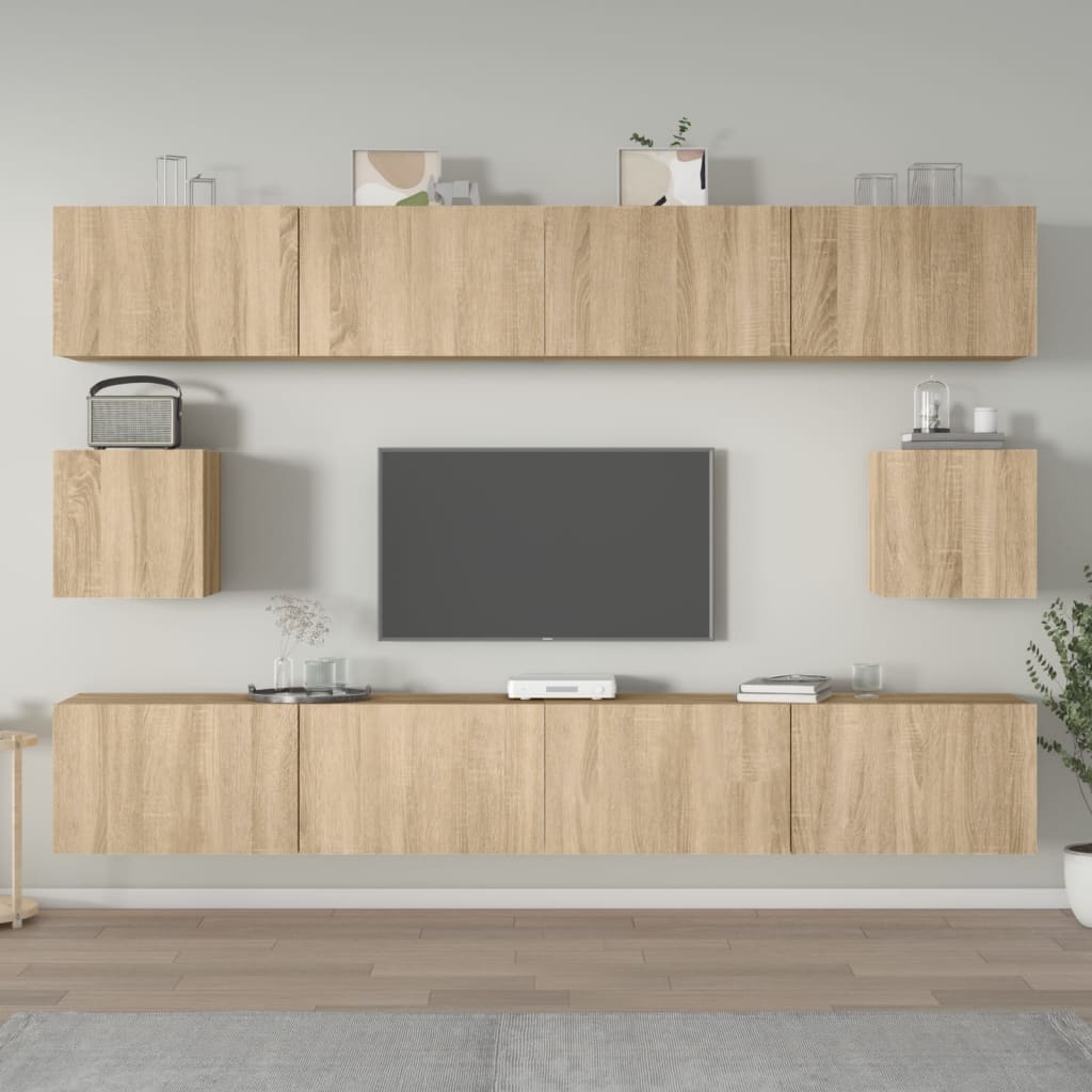 Set di Mobili Porta TV 6 pz Rovere Sonoma in Legno Multistrato - homemem39