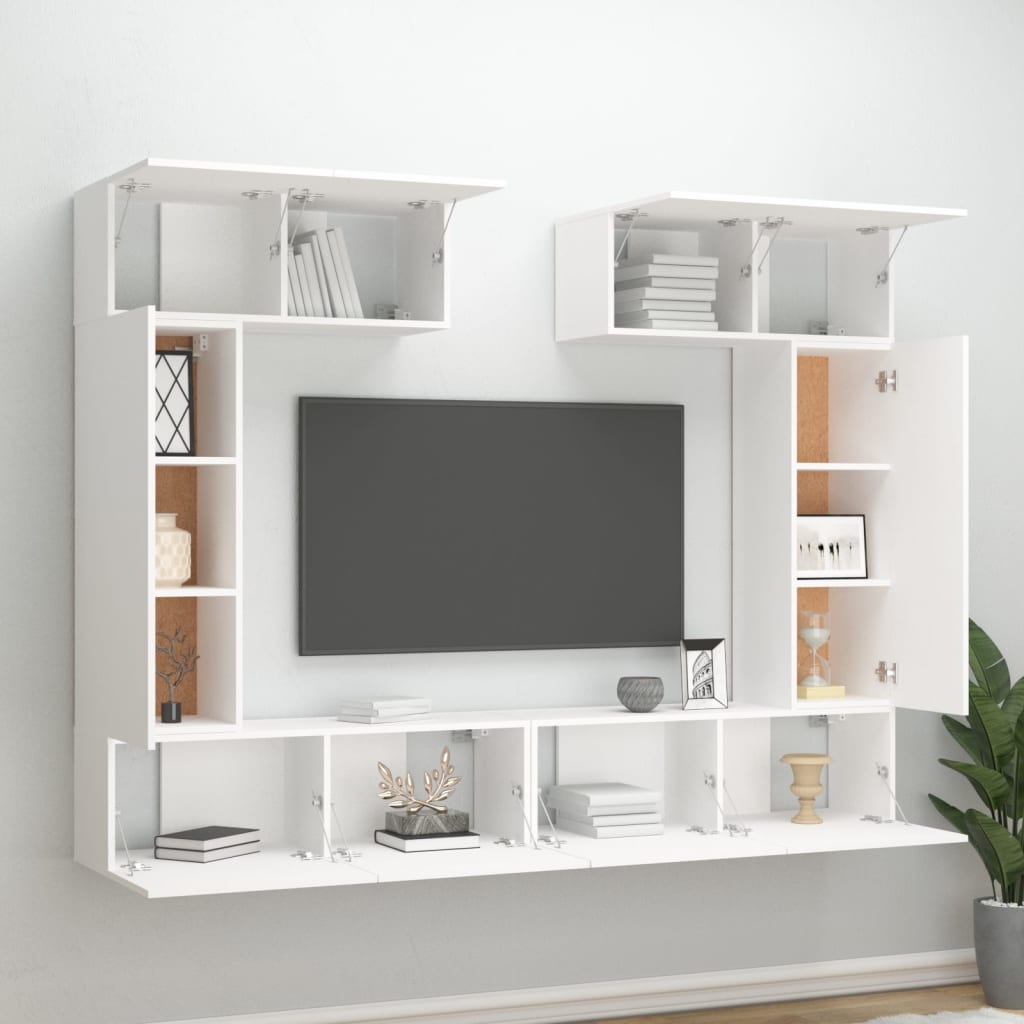 Set di Mobili Porta TV 6 pz Bianco in Legno Multistrato - homemem39