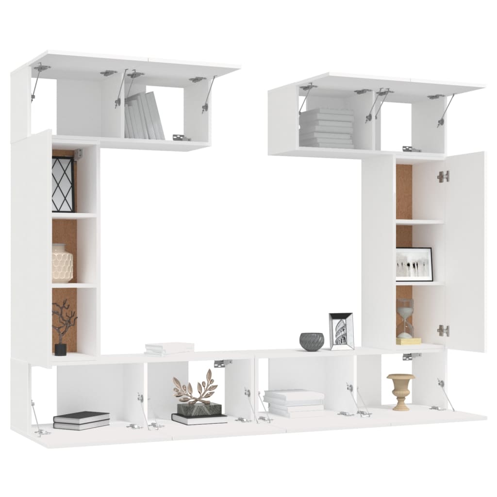 Set di Mobili Porta TV 6 pz Bianco in Legno Multistrato - homemem39