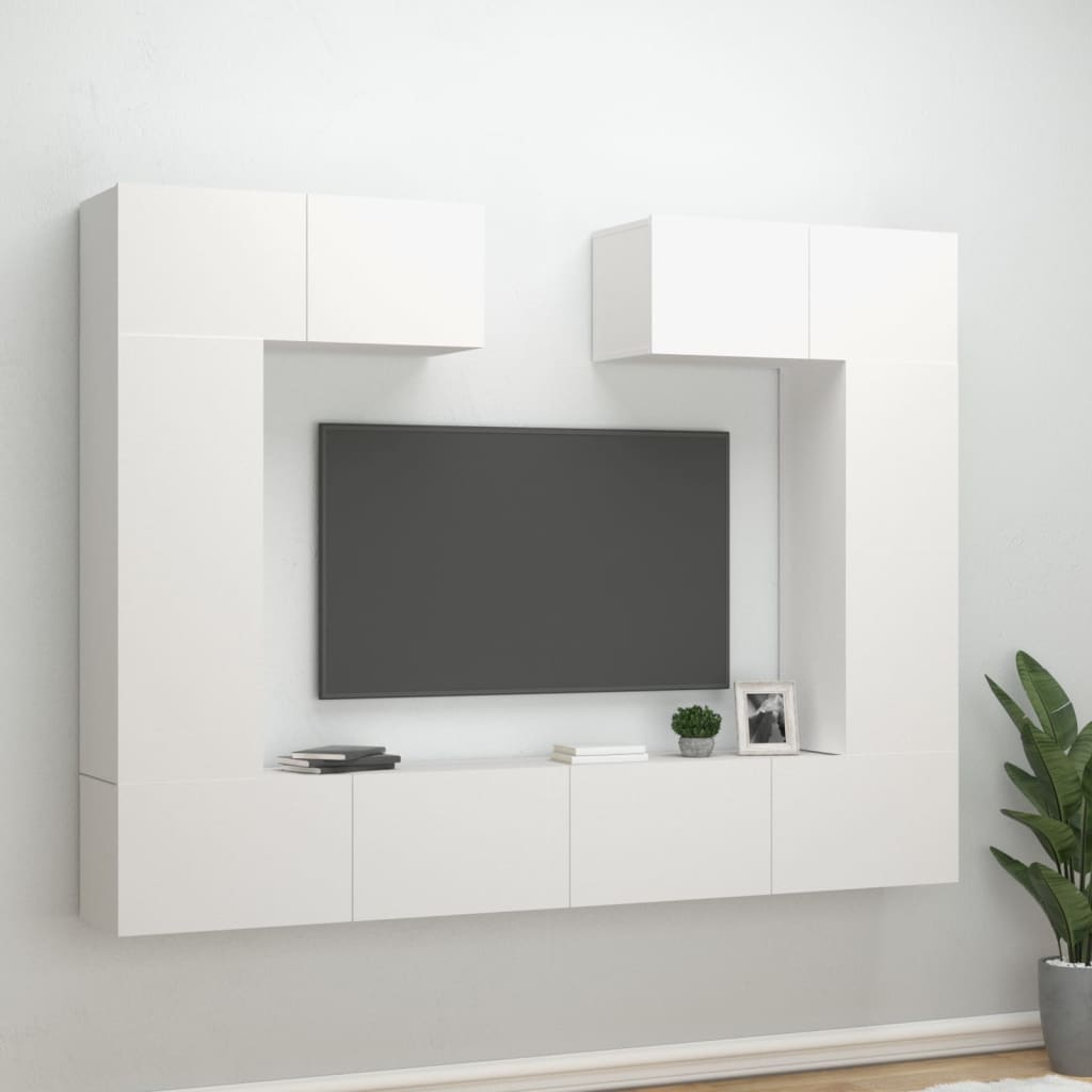 Set di Mobili Porta TV 6 pz Bianco in Legno Multistrato - homemem39