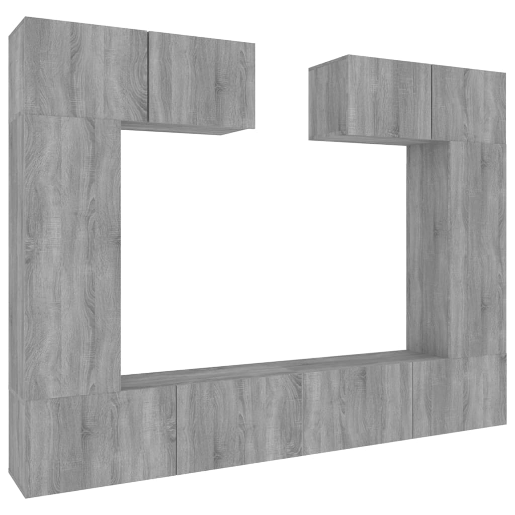 Set di Mobili Porta TV 6 pz Grigio Sonoma in Legno Multistrato - homemem39