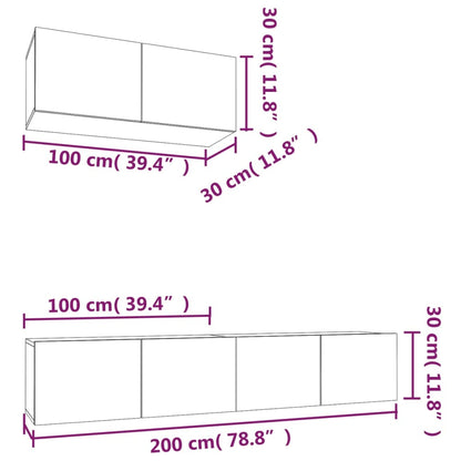 Set di Mobili Porta TV 3 pz Rovere Sonoma in Legno Multistrato