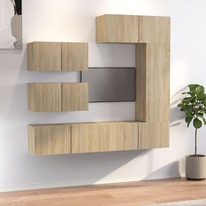 Set di Mobili Porta TV 6 pz Rovere Sonoma in Legno Multistrato - homemem39