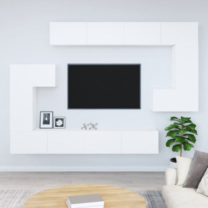 Mobile Porta TV a Parete Bianco in Legno Multistrato - homemem39