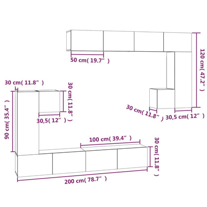 Mobile Porta TV a Parete Rovere Sonoma in Legno Multistrato - homemem39